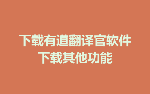 下载有道翻译官软件下载其他功能